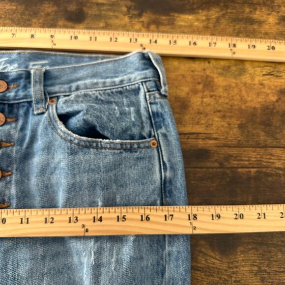 Free People blossom rigid skinny jeans size 27 high rise button fly distressed - Picture 12 of 15